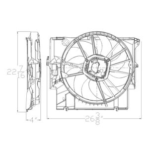 2009-2016 BMW Z4 Radiator cooling fan assy OEM# 17425A3F109 PL# BM3115116