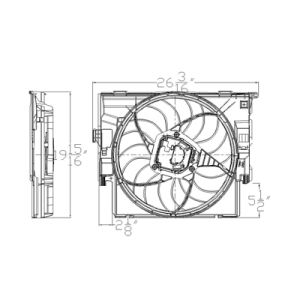 2012-2017 BMW Radiator cooling fan assy OEM# 17428641964 PL# BM3115123