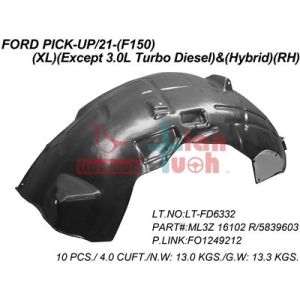 2021-2024 FORD F-150 Fender inner panel Right Passenger Side OEM# ML3Z16102T PL# FO1249212