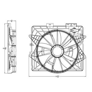 2009-2011 CADILLAC STS Radiator cooling fan assy OEM# 20914377-PFM PL# GM3115253
