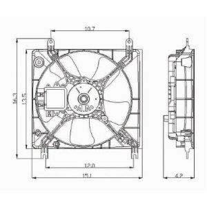 2000-2005 MITSUBISHI ECLIPSE Radiator cooling fan assy OEM# MI3115107 PL# MI3115107